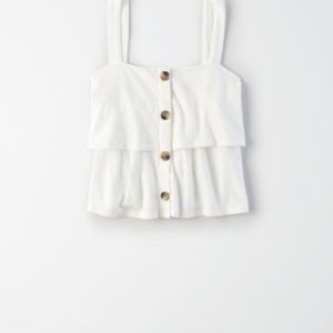AE Button Front Tank Top